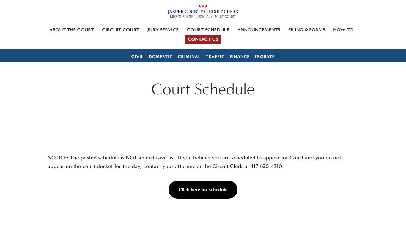 Court Schedule — Jasper County Circuit Clerk